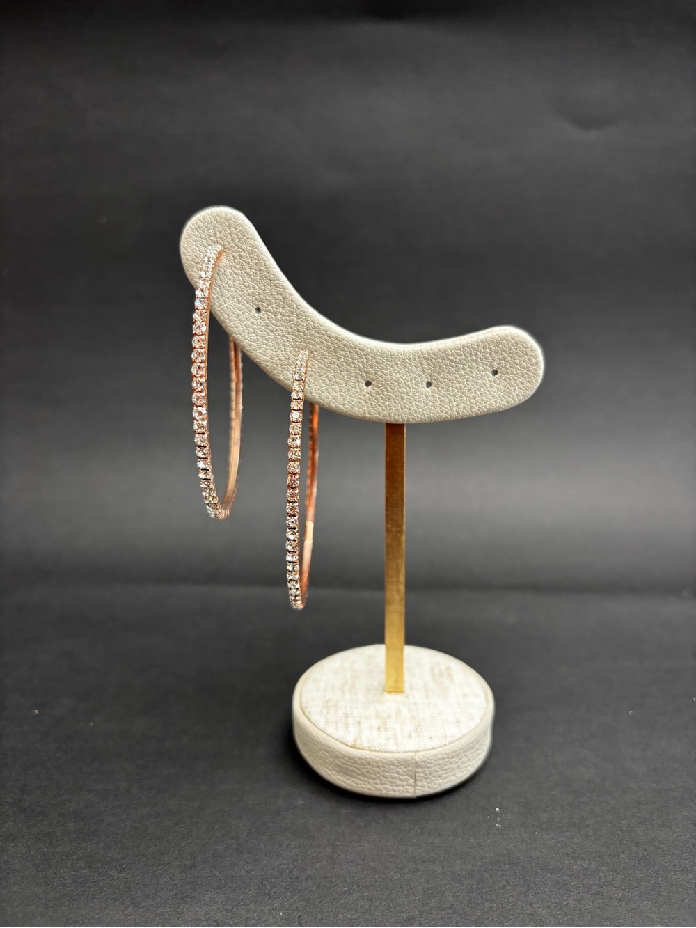 Rose Gold Crystal Hoop Earrings - Women Jewelry